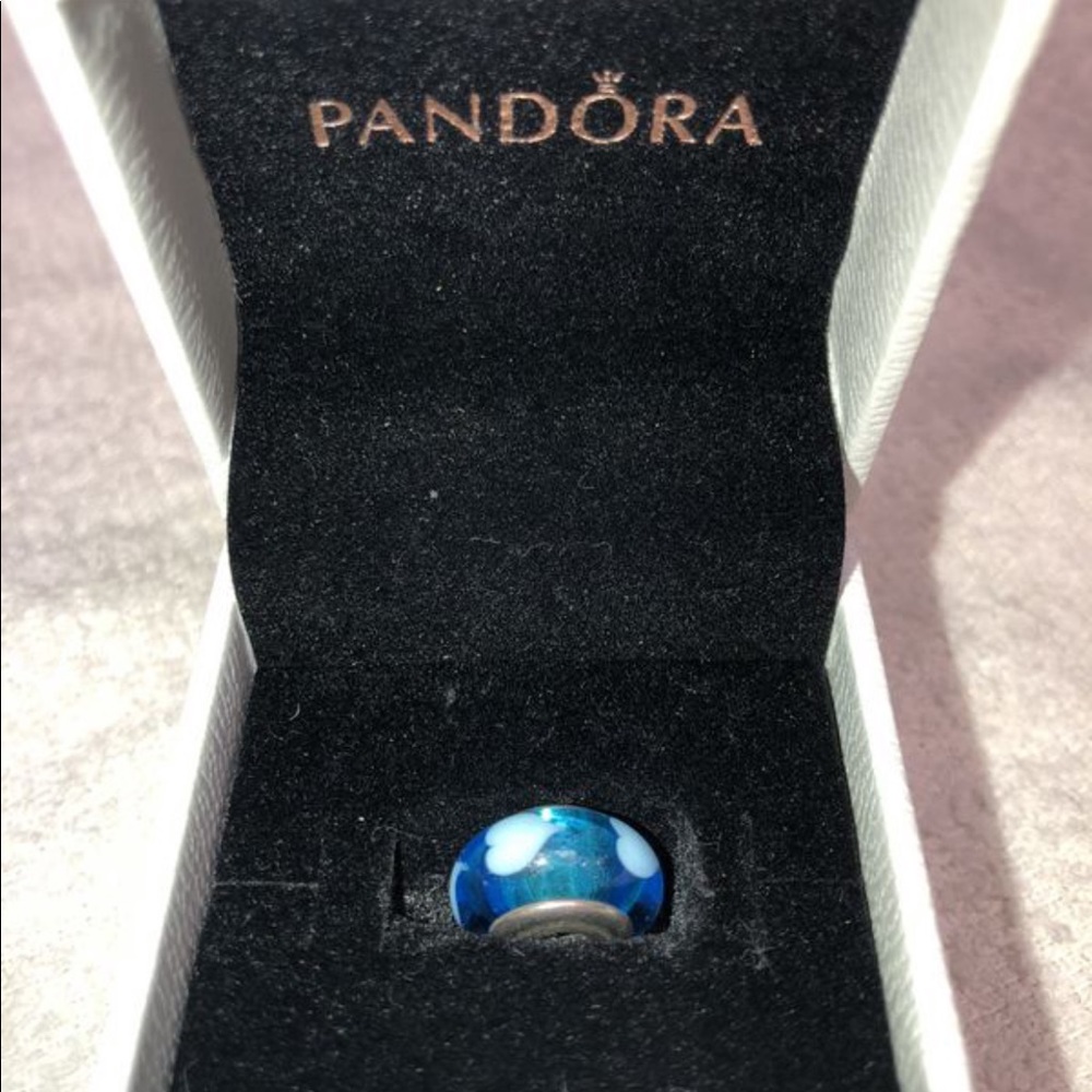 Blue Heart Murano Glass Pandora Charm